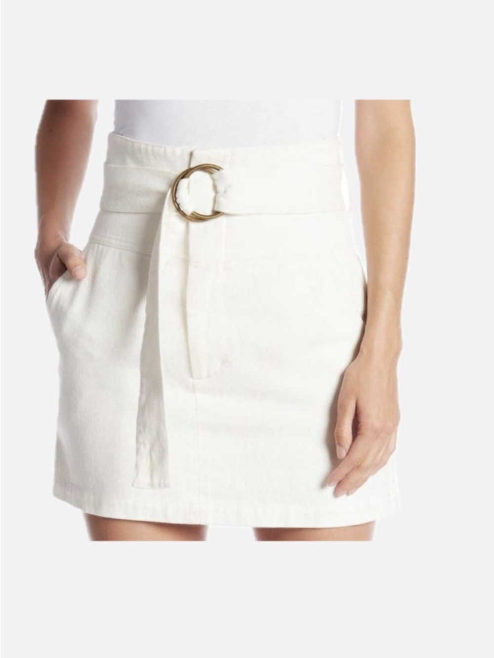 Wild Honey Ivory Belted Mini Skirt - Picture 3 of 3